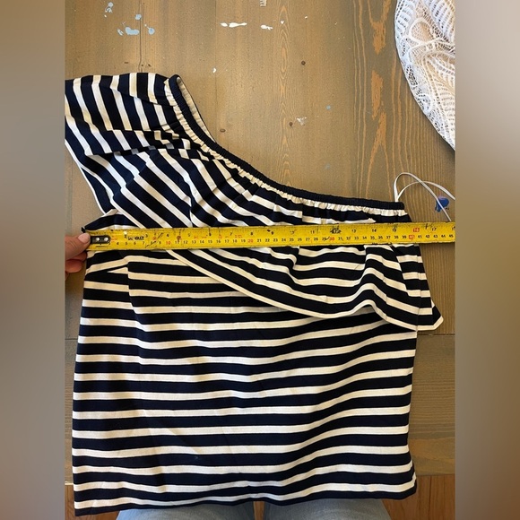 J. Crew Striped Off-Shoulder Top in Navy and White Size XXS​ - Picture 5 of 7